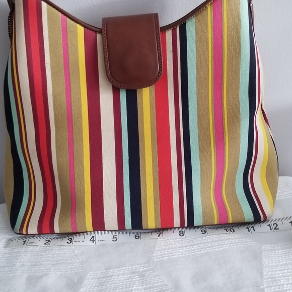 Fossil Colorful Canvas Striped Shoulder Handbag - Picture 10 of 12